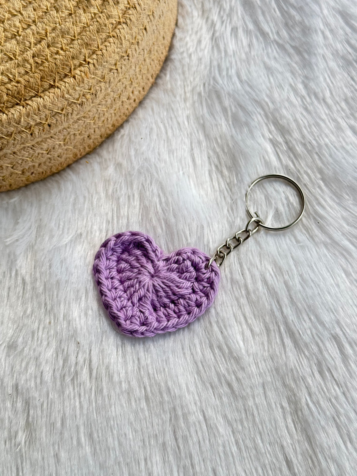Heart crochet keychain