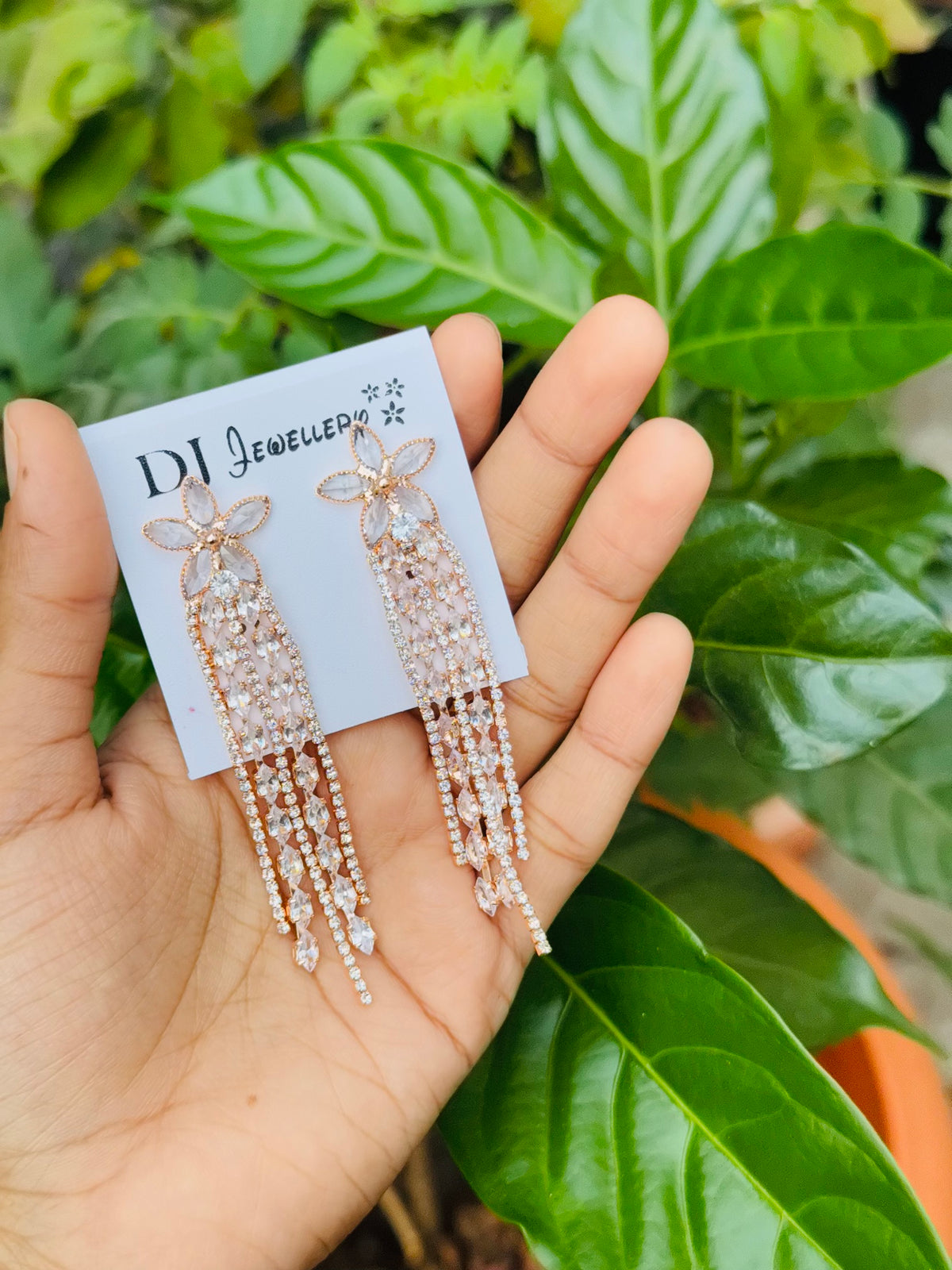 Crystal tassels earring