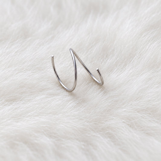 Double loop hoops(silver)
