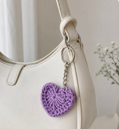 Heart crochet keychain