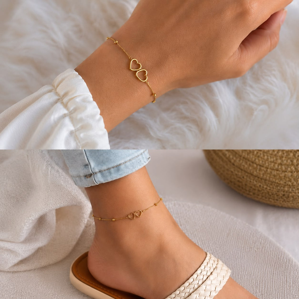 Twin heart (Anklet/Bracelet)