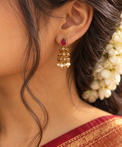 Ruby fall jhumka