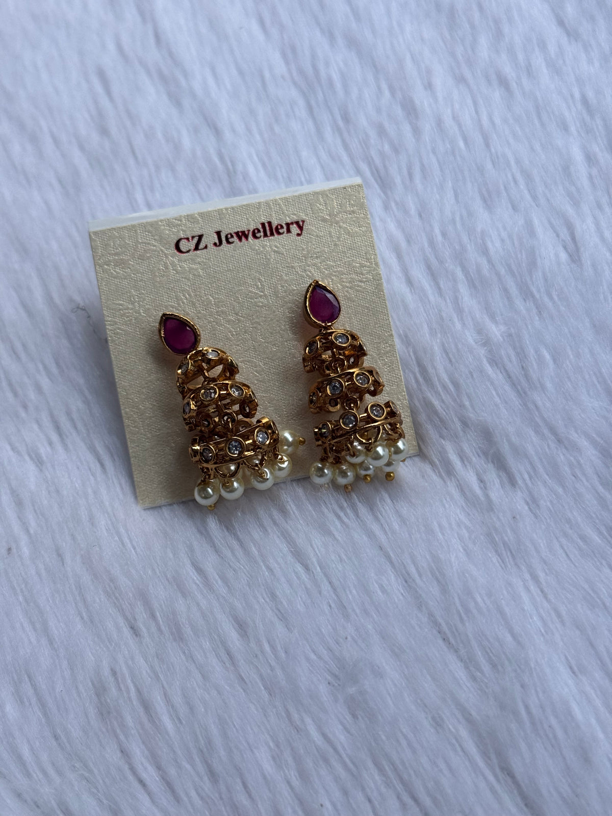 Ruby fall jhumka