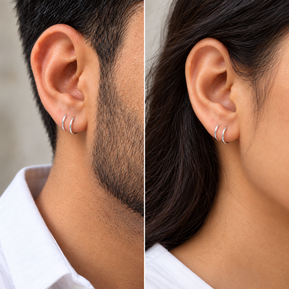 Double loop hoops(silver)